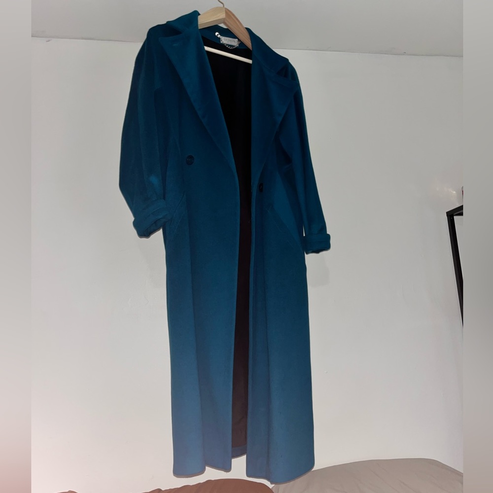 La vogue turquoise pea coat - vintage